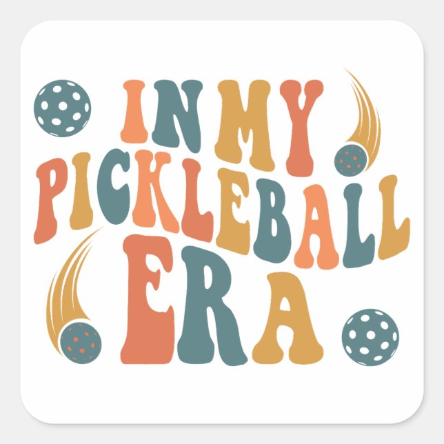 In My Pickleball Era, Funny Paddleball Saying Square Sticker (Front)
