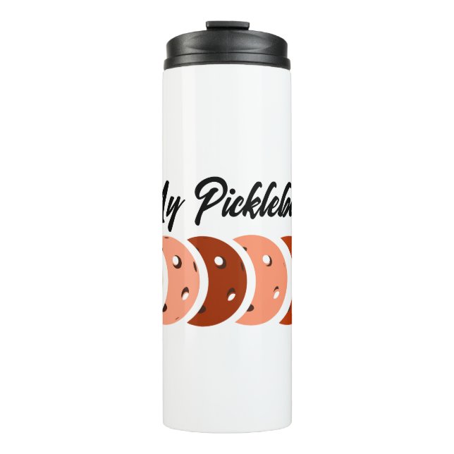 In My Pickleball Era – Orange Vibes Design T-Shirt Thermal Tumbler (Front)