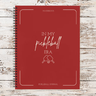 In My Pickleball Era Pickle Paddle Vintage Design Notebook
