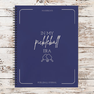 In My Pickleball Era Pickle Paddle Vintage Design Notebook