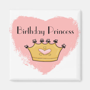 In My Pink Heart Princess Happy Birthday Magnet