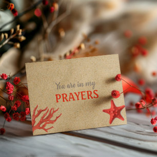 In My Prayers Sand and Coral Encouragement Card