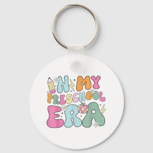 In My Preschool Era Cute Groovy Back To School Tea Key Ring