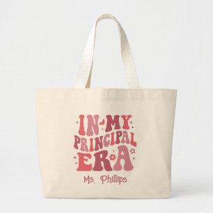 In My Principal Era Retro Personalised Large Tote Bag