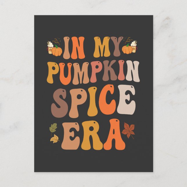 In My Pumpkin Spice Era Funny Groovy Fall Gift Postcard (Front)