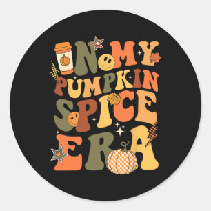 In My Pumpkin Spice Era Retro Autumn Thanksgiving  Classic Round Sticker