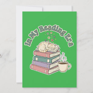 In My Reading Era Cute Cat Cosy Book Lover Aesthe Card