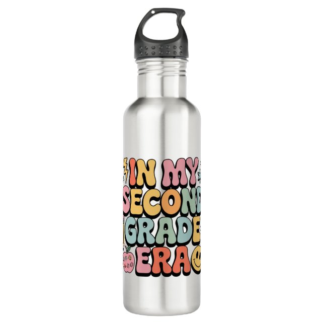In My Second Grade Era 2nd Grade Teacher Back  710 Ml Water Bottle (Front)