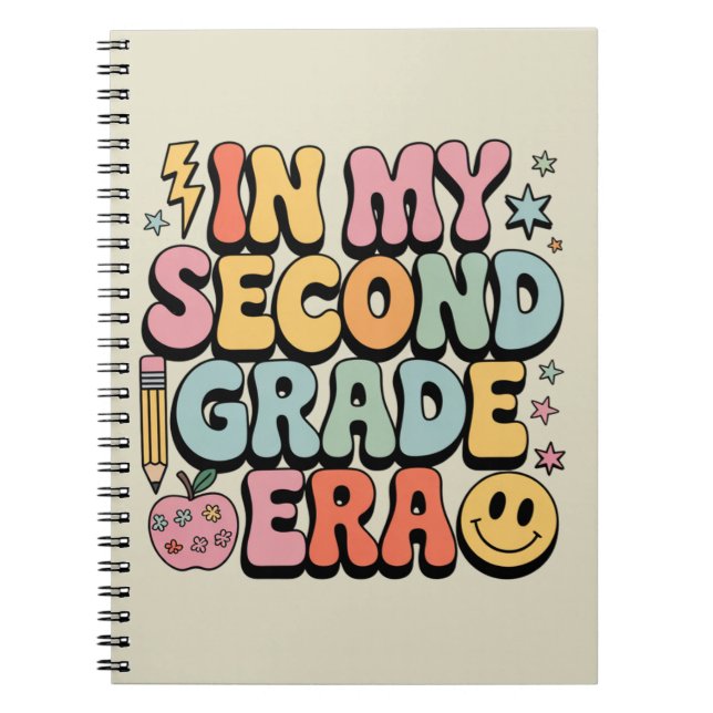 In My Second Grade Era 2nd Grade Teacher Back  Notebook (Front)