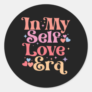 In My Self Love Era Valentine's Day Heart Love Ret Classic Round Sticker
