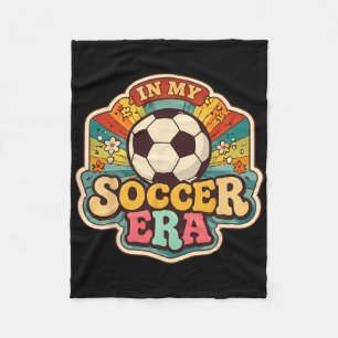 In My Soccer Era Retro Groovy Vintage Player Coach Fleece Blanket