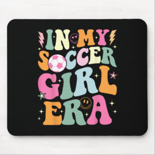 In My Soccer Girl Era Retro Groovy Soccer Girl _3 Mouse Mat
