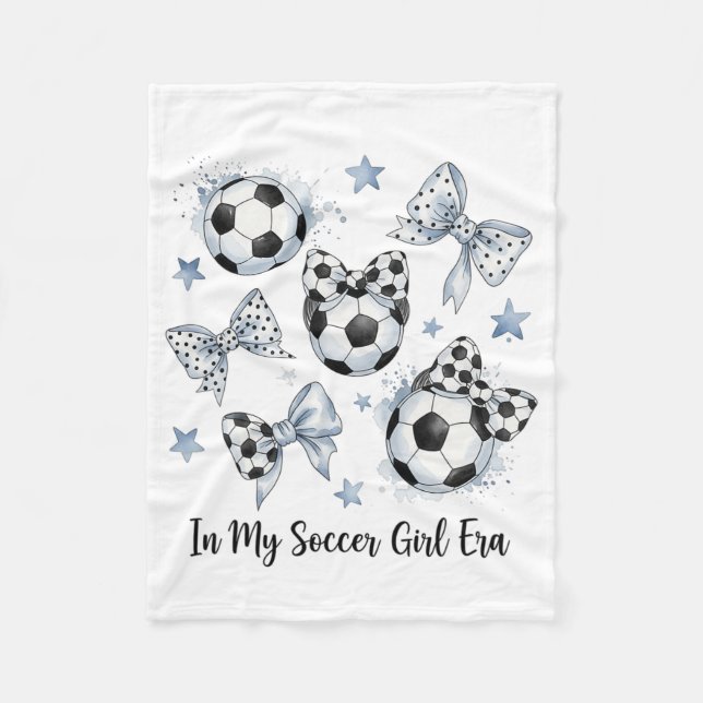 In My Soccer Girl Era Trendy Aesthetic Soccer Play Fleece Blanket (Front)