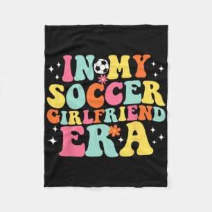 In My Soccer Girlfriend Era Retro Game Day Groovy Fleece Blanket