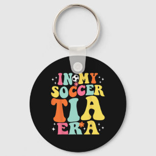 In My Soccer Tia Era Retro Game Day Groovy Key Ring