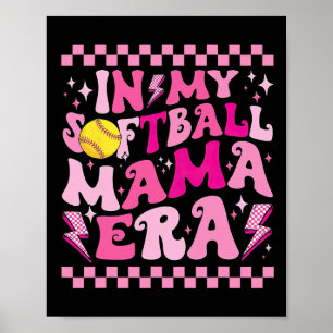 In My Softball Mama Era Funny Halloween Family Mat Poster