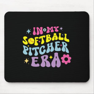 In My Softll Pitcher Era Groovy Fastpitch Girls Ga Mouse Mat