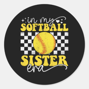 In My Softll Sister Era Groovy Retro Proud Softll Classic Round Sticker