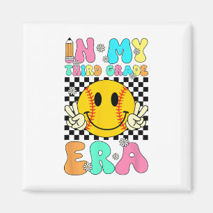 In My Softll Third Grade Era Retro Smile Face Firs Magnet