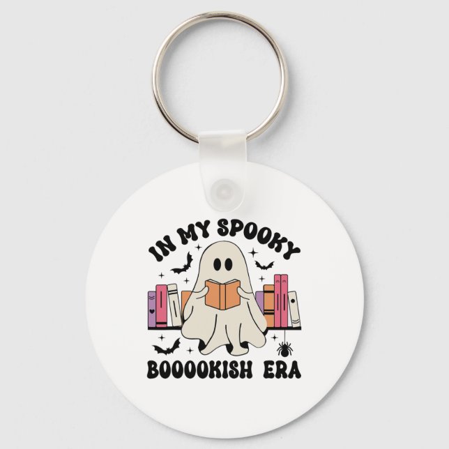 In My Spooky Bookish Era Ghost Books Halloween Rea Key Ring (Front)