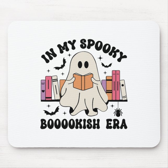 In My Spooky Bookish Era Ghost Books Halloween Rea Mouse Mat (Front)