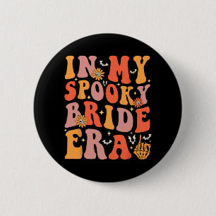 In My Spooky Bride Era Groovy Halloween Wedding Ba 6 Cm Round Badge
