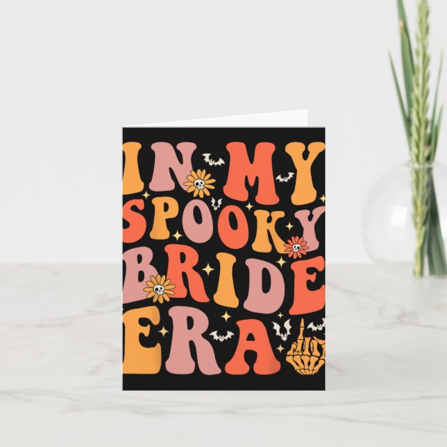 In My Spooky Bride Era Groovy Halloween Wedding Ba Card (Front)
