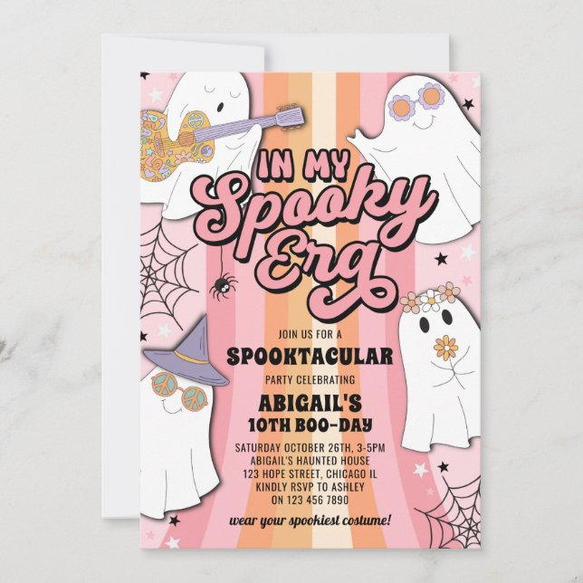 In My Spooky Era Girl Halloween Birthday Party Invitation (Front)