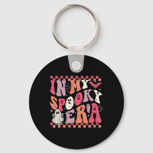 In My Spooky Era Groovy Hippie Halloween Ghost Key Ring