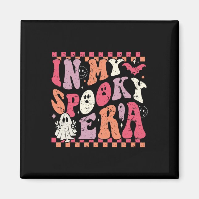 In My Spooky Era Groovy Hippie Halloween Ghost  Magnet (Front)