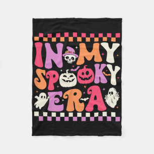 In My Spooky Era Halloween Ghost Groovy Hippie Hal Fleece Blanket