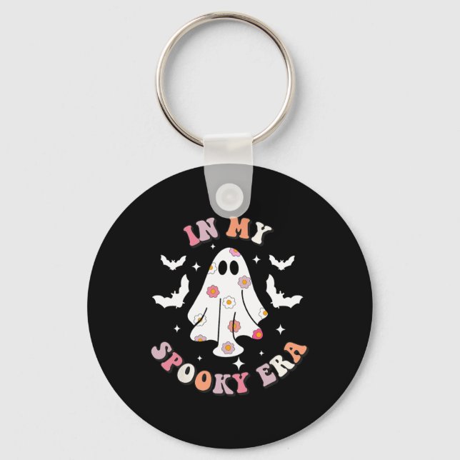 In My Spooky Era Retro Groovy Cute Ghost Spooky Ha Key Ring (Front)