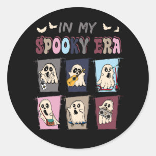 In My Spooky Era Spooky Season Ghost Retro Hallowe Classic Round Sticker