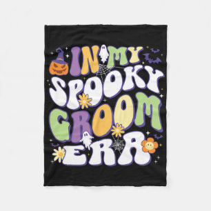 In My Spooky Groom Era Halloween Groovy Retro Fleece Blanket