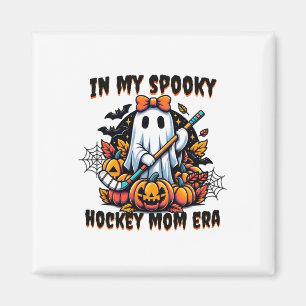 In My Spooky Hockey Mom Era Halloween Coquette Gho Magnet