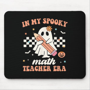 In My Spooky Math Teacher Era Groovy Retro Hallowe Mouse Mat