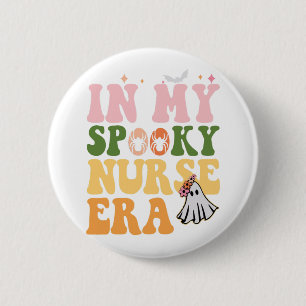 In My Spooky Nurse Era Halloween Groovy Ghost 6 Cm Round Badge