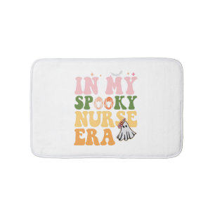 In My Spooky Nurse Era Halloween Groovy Ghost Bath Mat