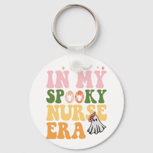 In My Spooky Nurse Era Halloween Groovy Ghost Key Ring
