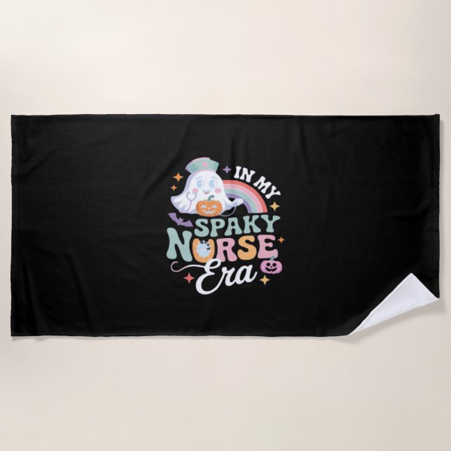 In My Spooky Nurse Era Halloween Trick Or Treat Es Beach Towel (Front)