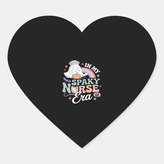 In My Spooky Nurse Era Halloween Trick Or Treat Es Heart Sticker (Front)