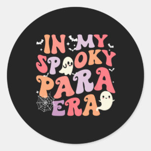 In My Spooky Para Era Halloween Retro Groovy Ghost Classic Round Sticker