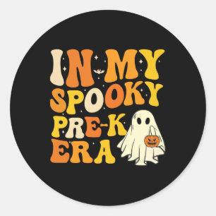 In My Spooky Pre-k Teacher Era Funny Halloween Cos Classic Round Sticker