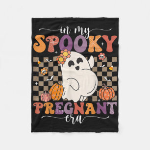 In My Spooky Pregnant Era Ghost Halloween Pregnant Fleece Blanket