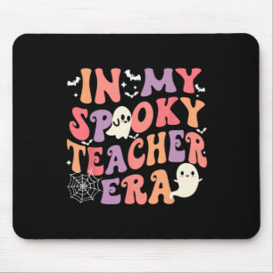 In My Spooky Teacher Era Ghost Halloween Retro Tea Mouse Mat