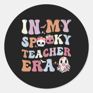 In My Spooky Teacher Era Halloween women Funny Classic Round Sticker