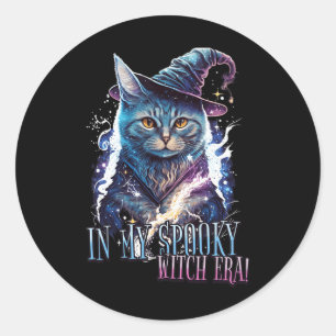 In My Spooky Witch Era Halloween Cat Costume 2023 Classic Round Sticker