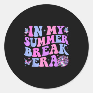 In My Summer Break Era Groovy Teacher Summer Break Classic Round Sticker