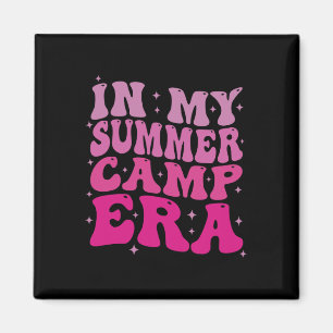 In My Summer Camp Era Groovy Funny Camping Camper Magnet