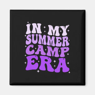 In My Summer Camp Era Groovy Funny Camping Camper Magnet